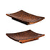 Ceramic Platter Rectangle Raised-Edges Copper Antique